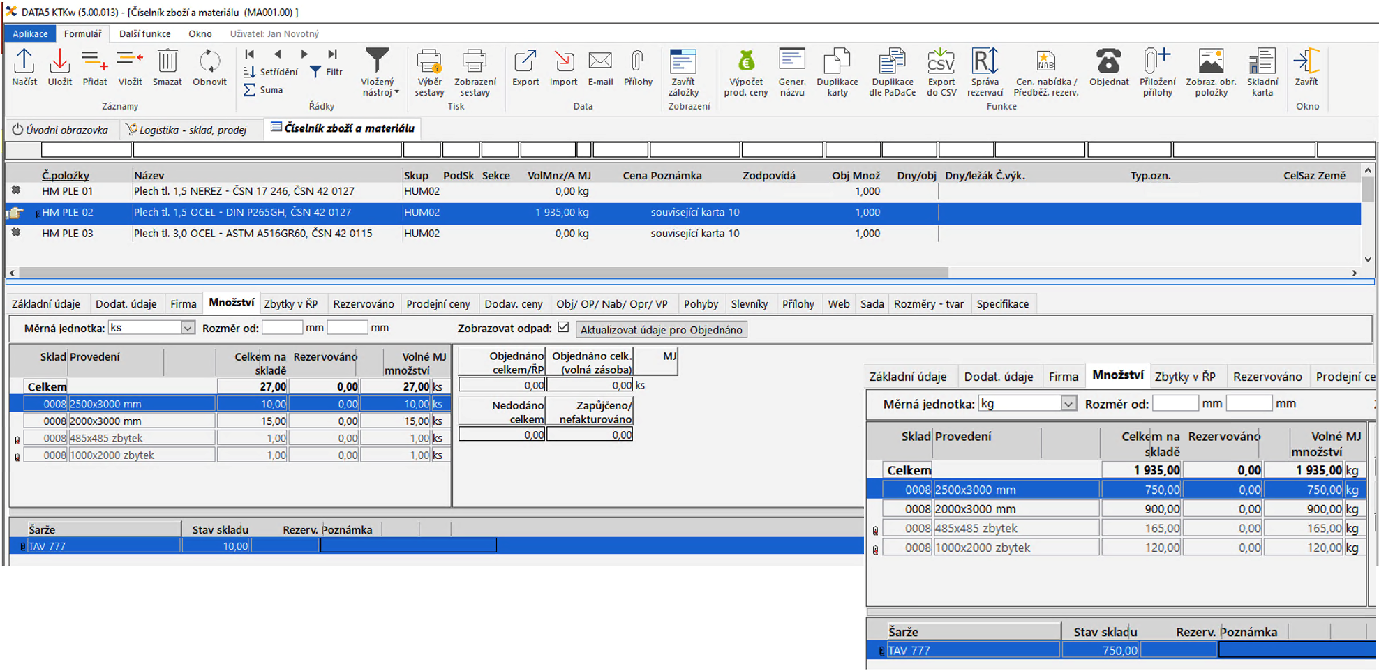 Rozměrový hutní materiál