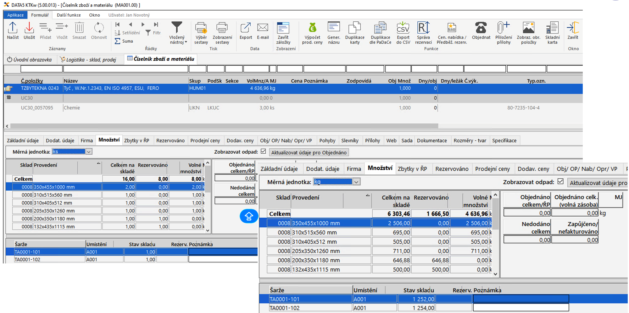 Rozměrová evidence a přepočty Mj u tyčí