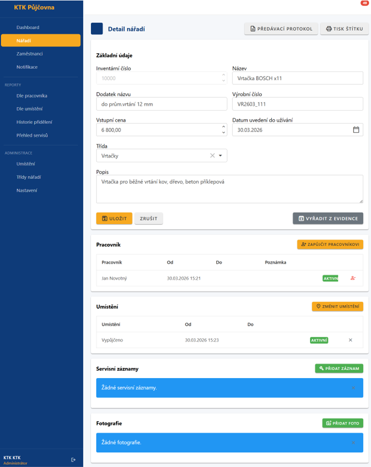 KTK Správa nářadí
