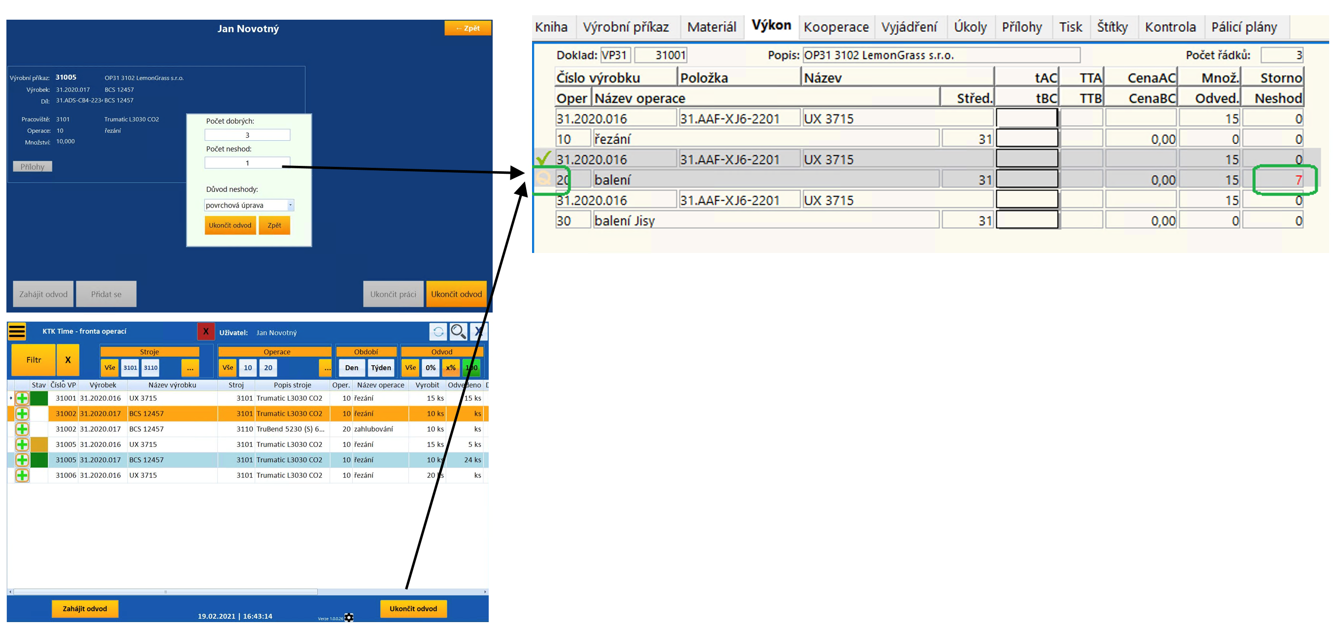 propojení výroby s KTK QMS